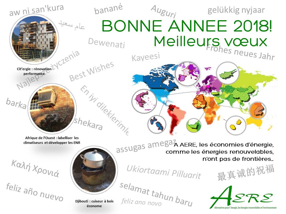 Aere Alternatives Pour L Energie Les Energies Renouvelables Et L Environnement Janvier 18 Carte De Voeux